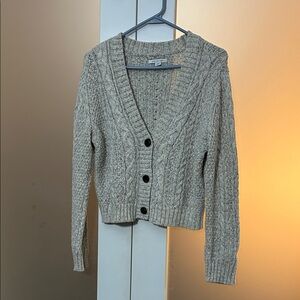 American Eagle Outfitters Beige Cable Knit Cardigan L